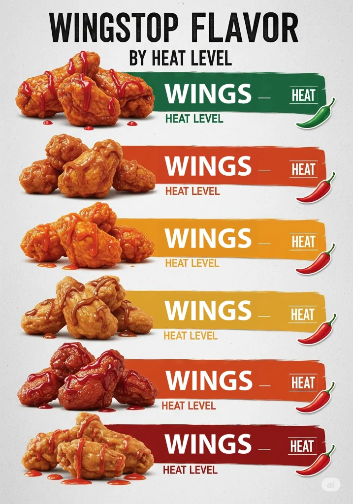 wingstop flavors by heat level
